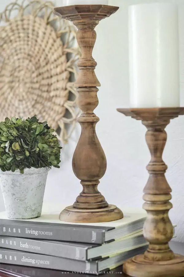 DIY Distressed Candlestick holder andersonandgrant