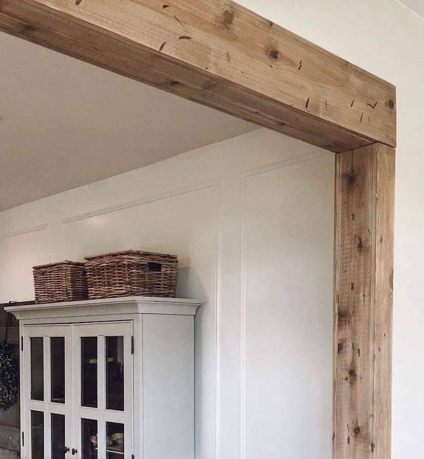 DIY Faux Wood beams fixer upper thesimplefarmhouse