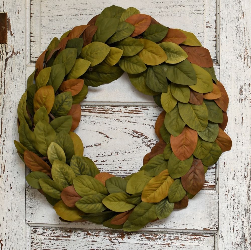 DIY magnolia wreath awonderfulthought