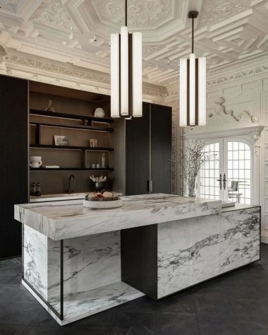 11 Stunning Marble Kitchen Island Ideas   Marble Kitchen Islands @vandervelpen 380x474 