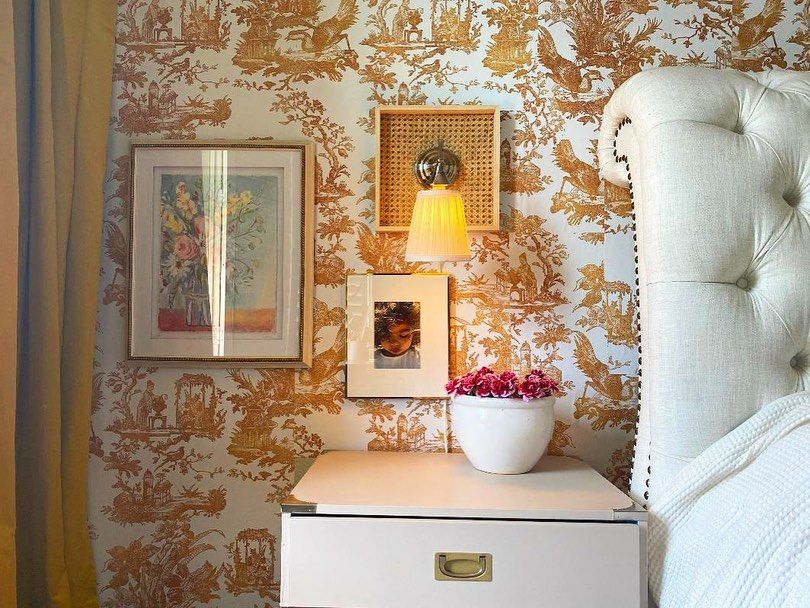 Toile wallpaper orange marthagavelan