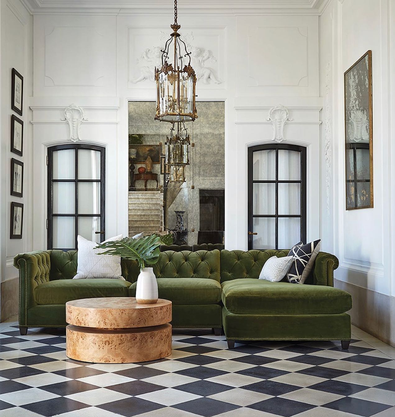 Checkered floor living room ninatakesh jaysonhome