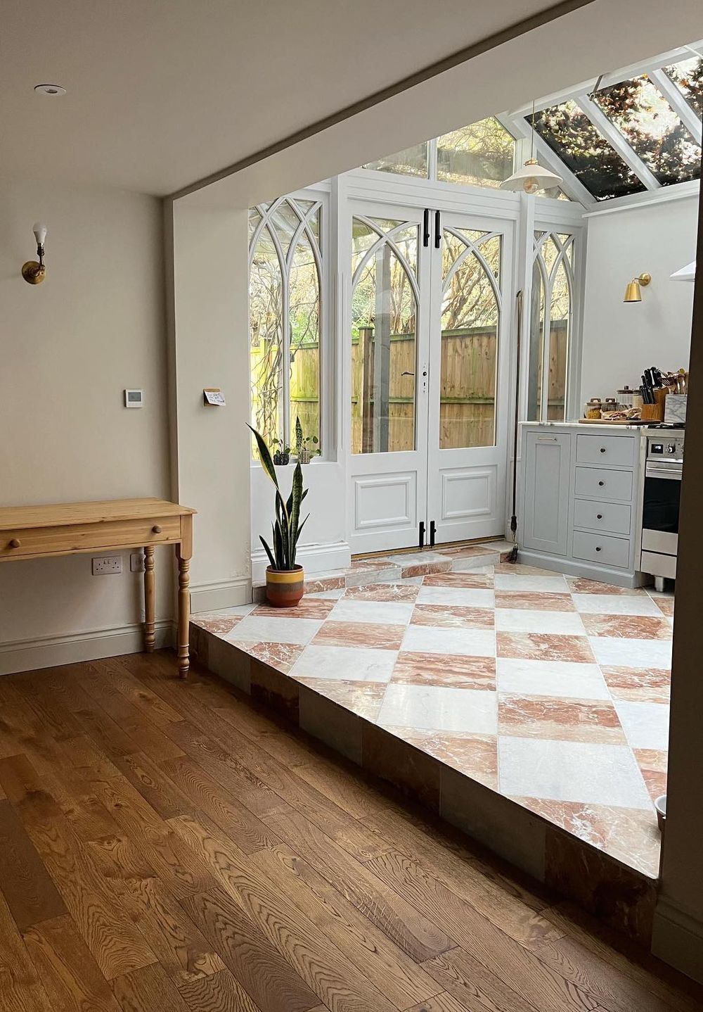 Checkered floors entryway goodboneslondon