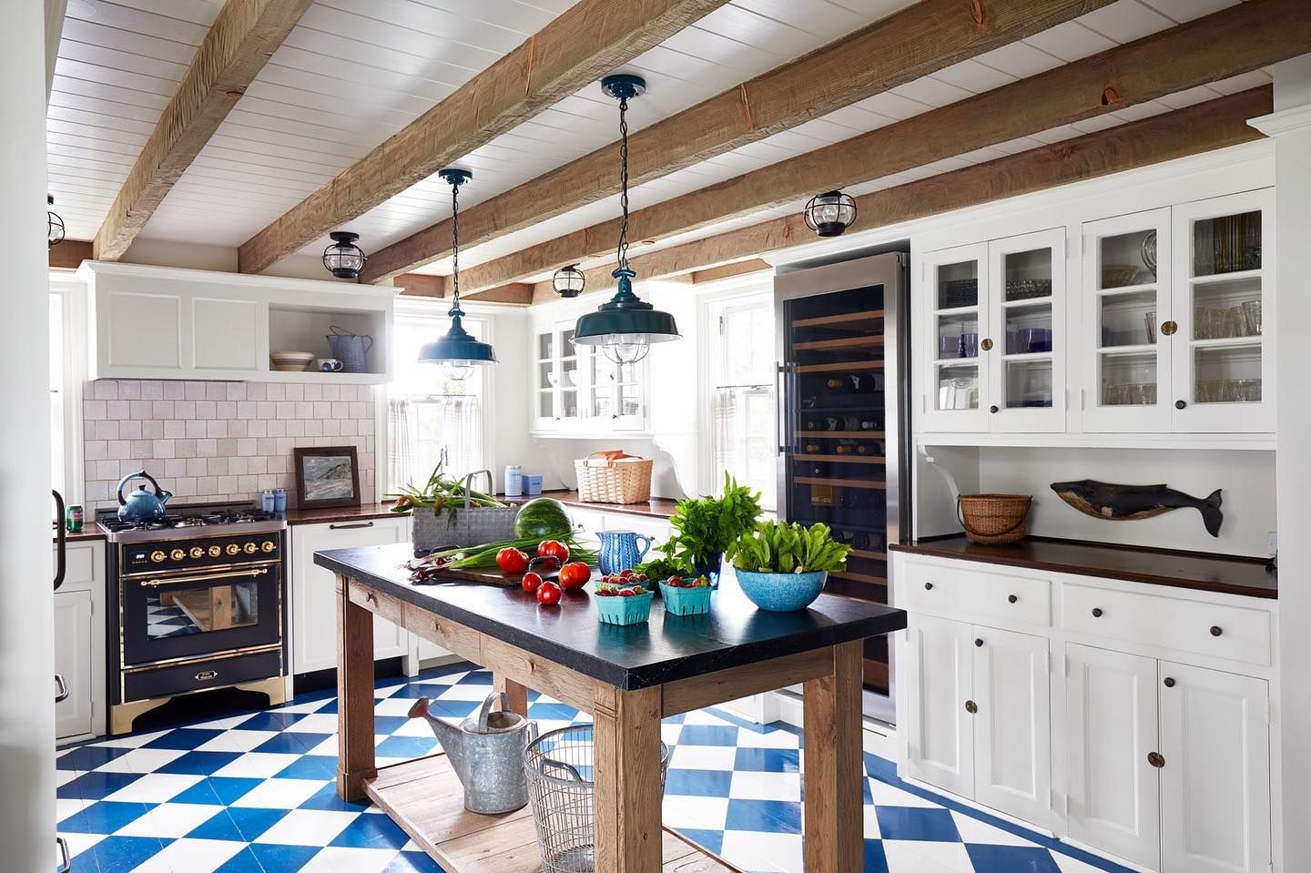 Checkered floors kitchen victoriahaganinteriors