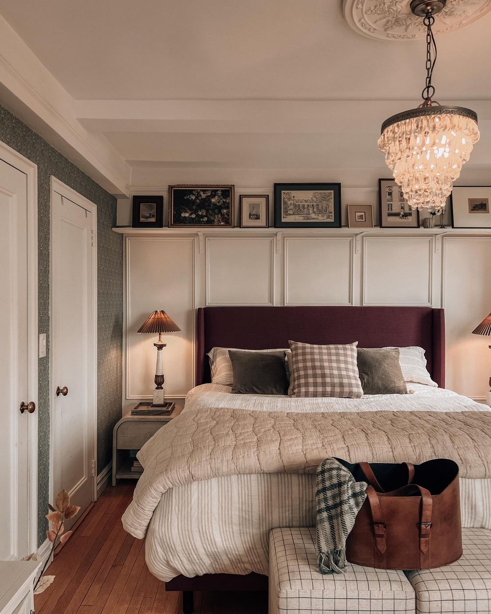 NYC Pre-War Apartment Decor Bedroom Earthy Colors prettyinthepines