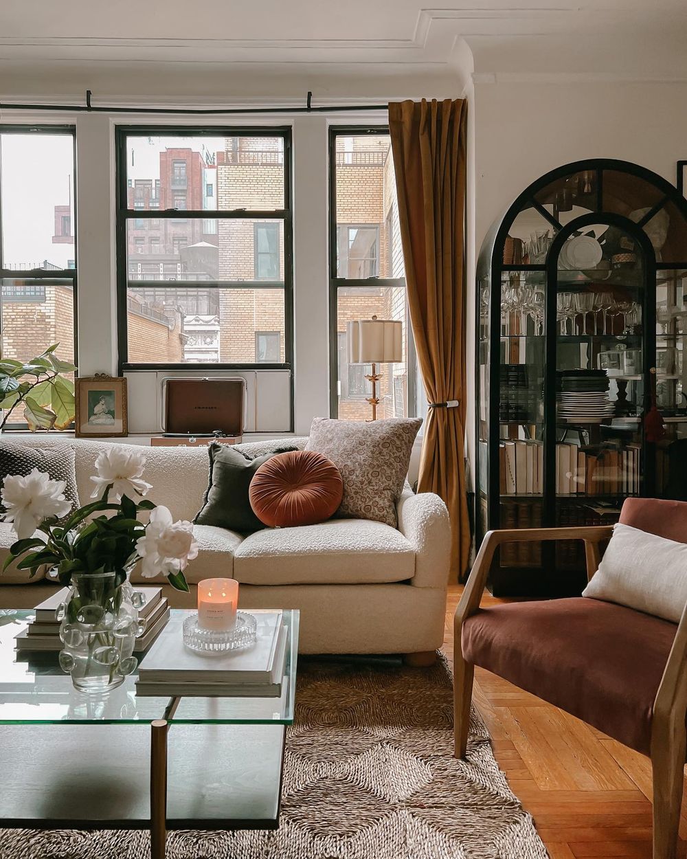 NYC Pre-War Apartment Decor Velvet curtains mariannesides