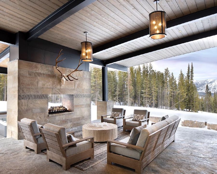 Ski Chalet Outdoor Space tetonheritagebuilders