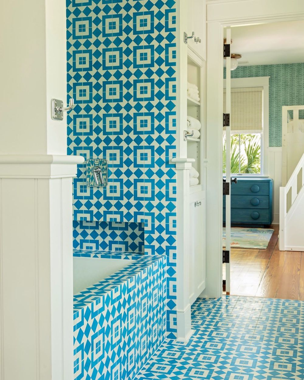 Blue bathroom tile jennykeenandesign