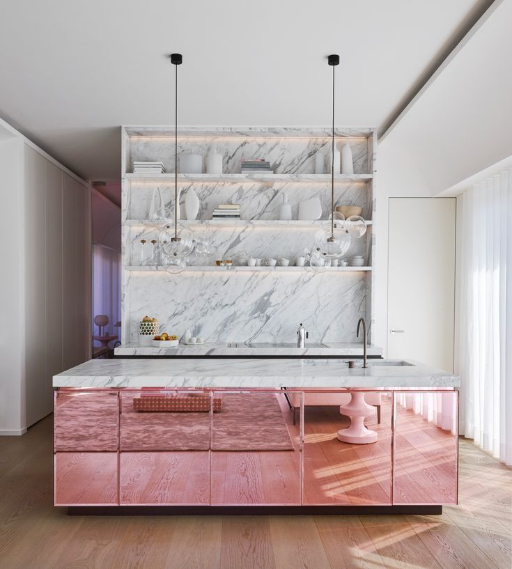 Contemporary Kitchen copper island