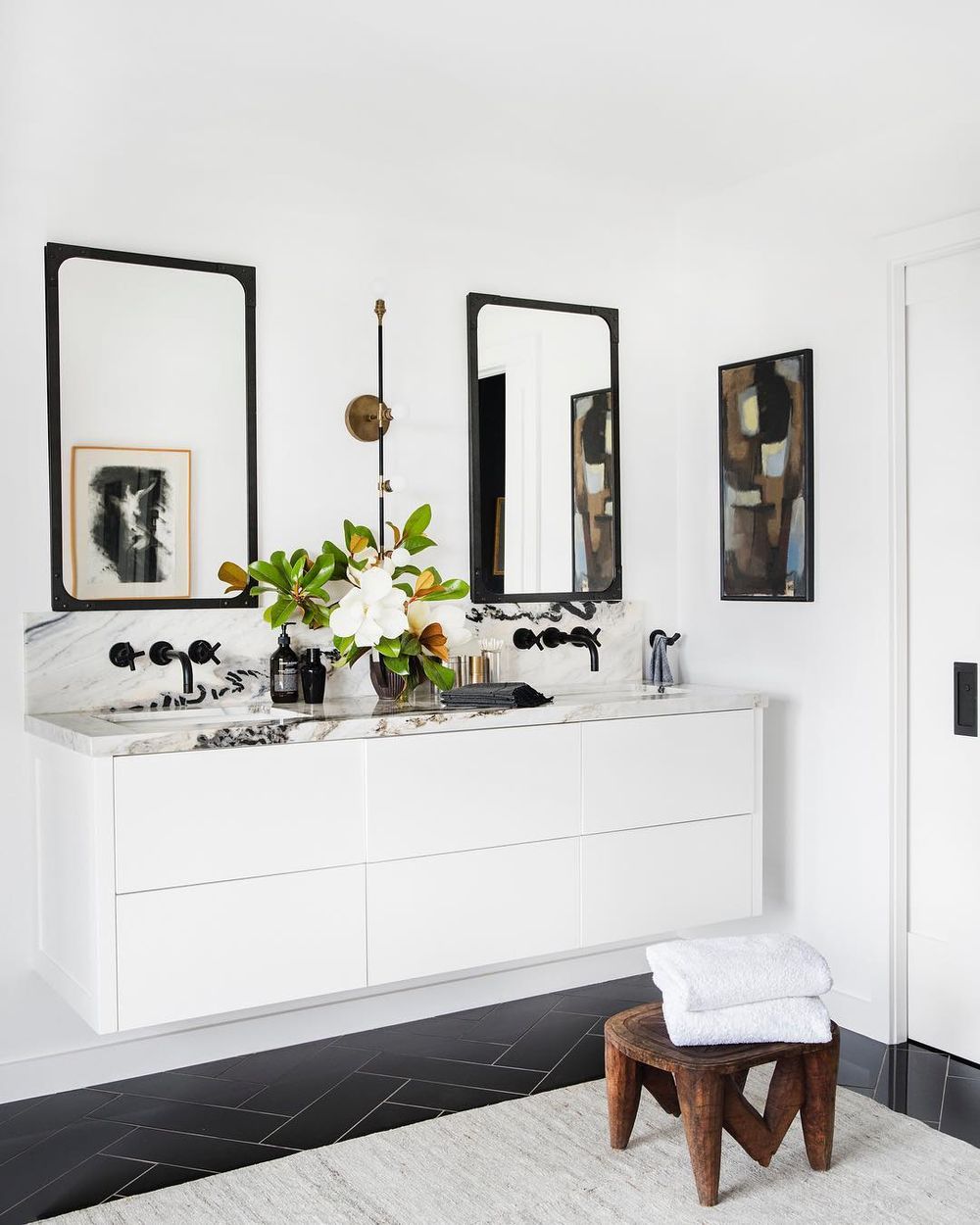 Floating bathroom vanity Janette Mallory Interiors