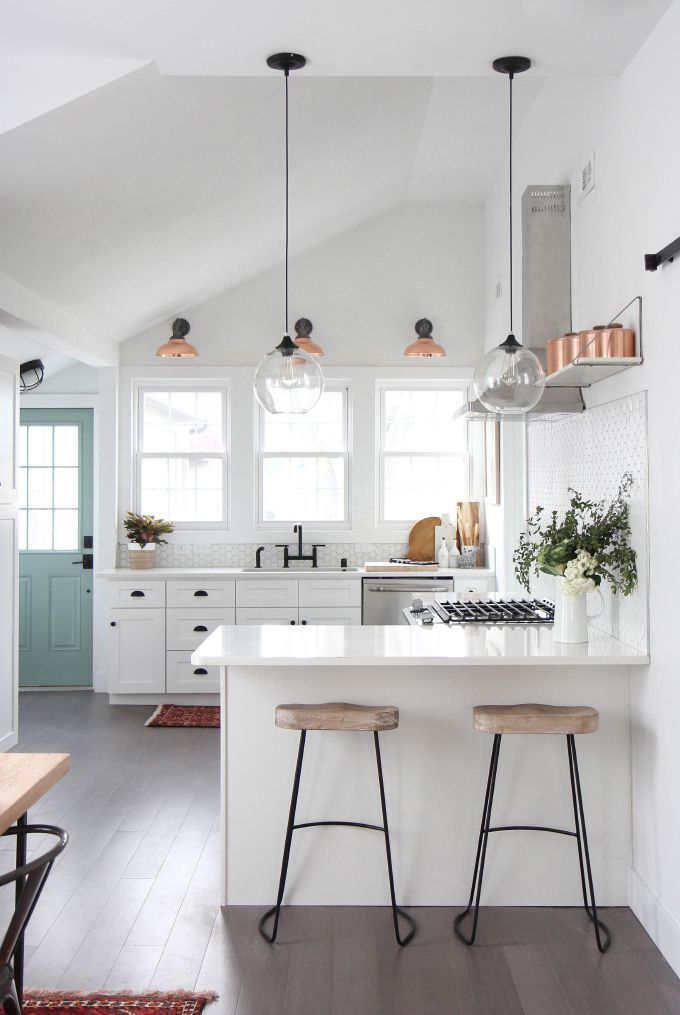 Kitchens Without Upper Cabinets wall of windows for light