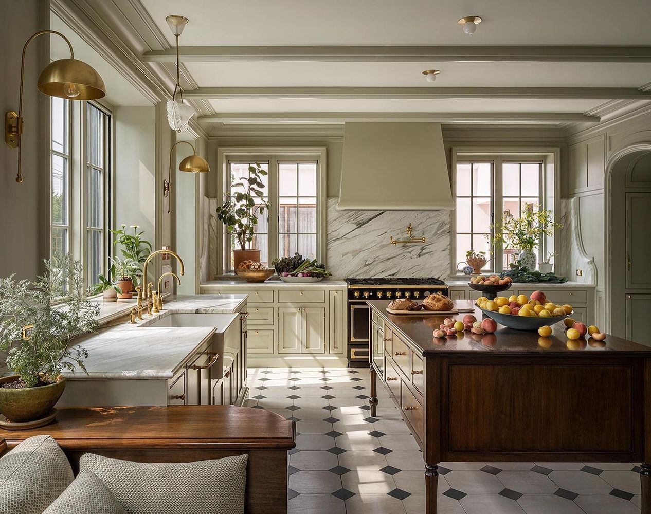 French country Kitchens without upper cabinets jhinteriordesign