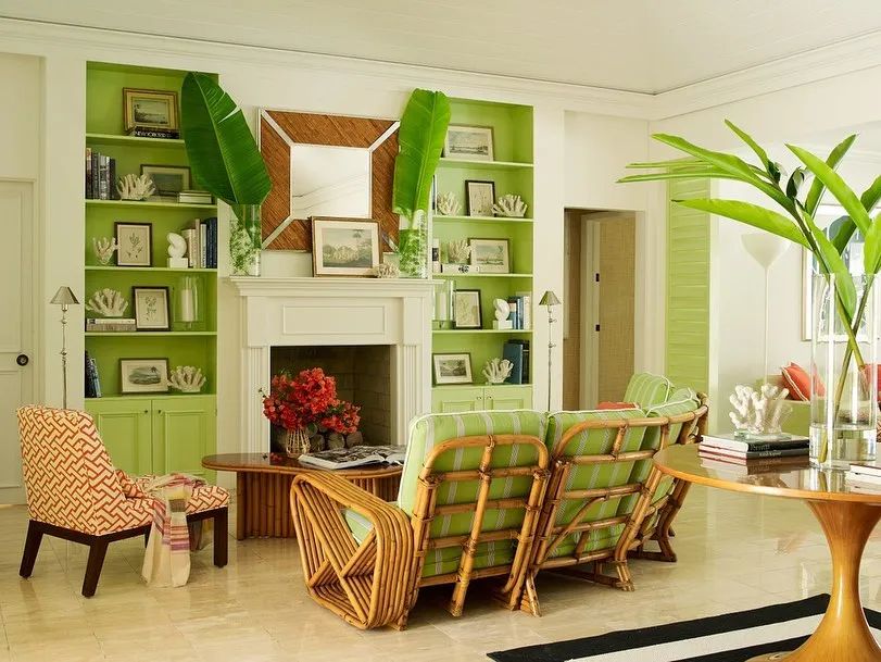 Palm beach living room green Amanda Lindroth