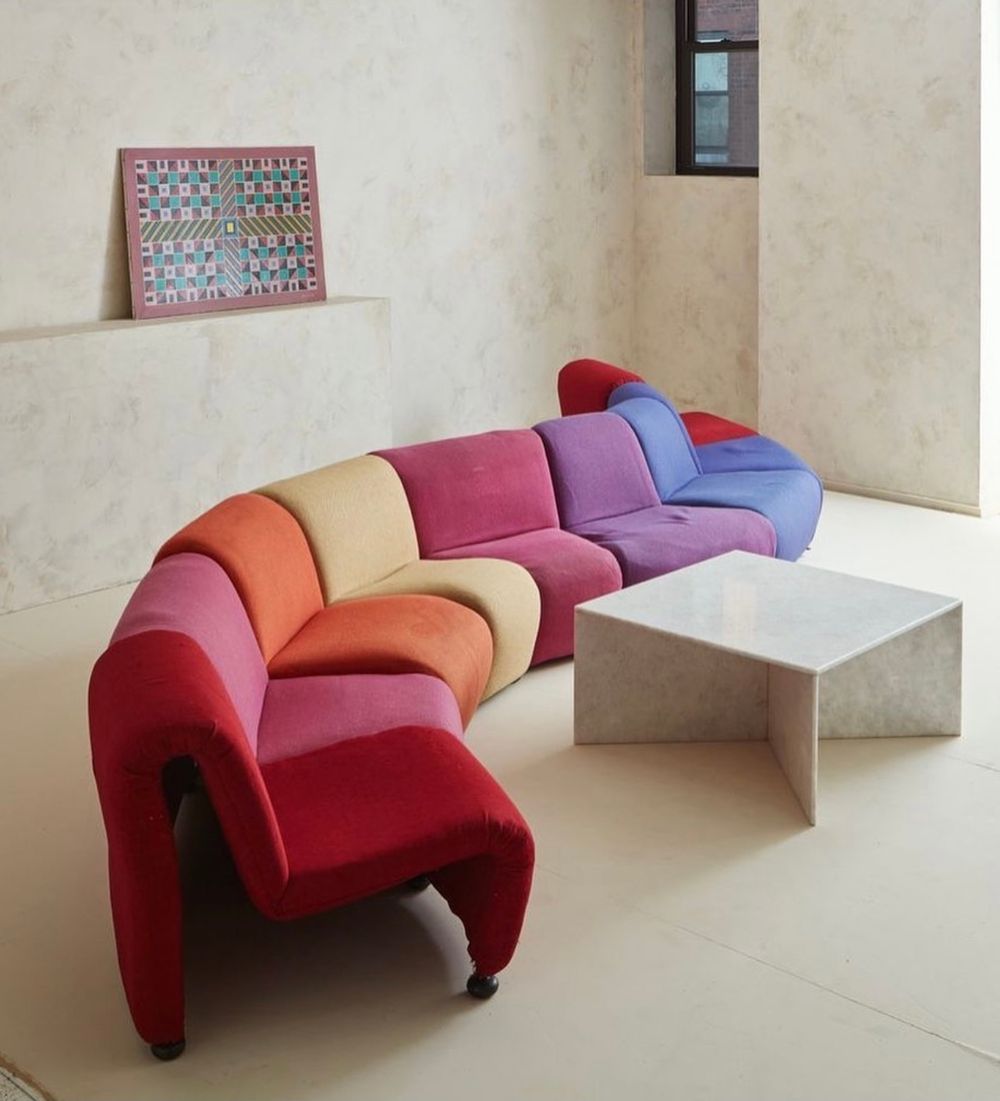 Postmodern Sofa colorful via @southlooploft