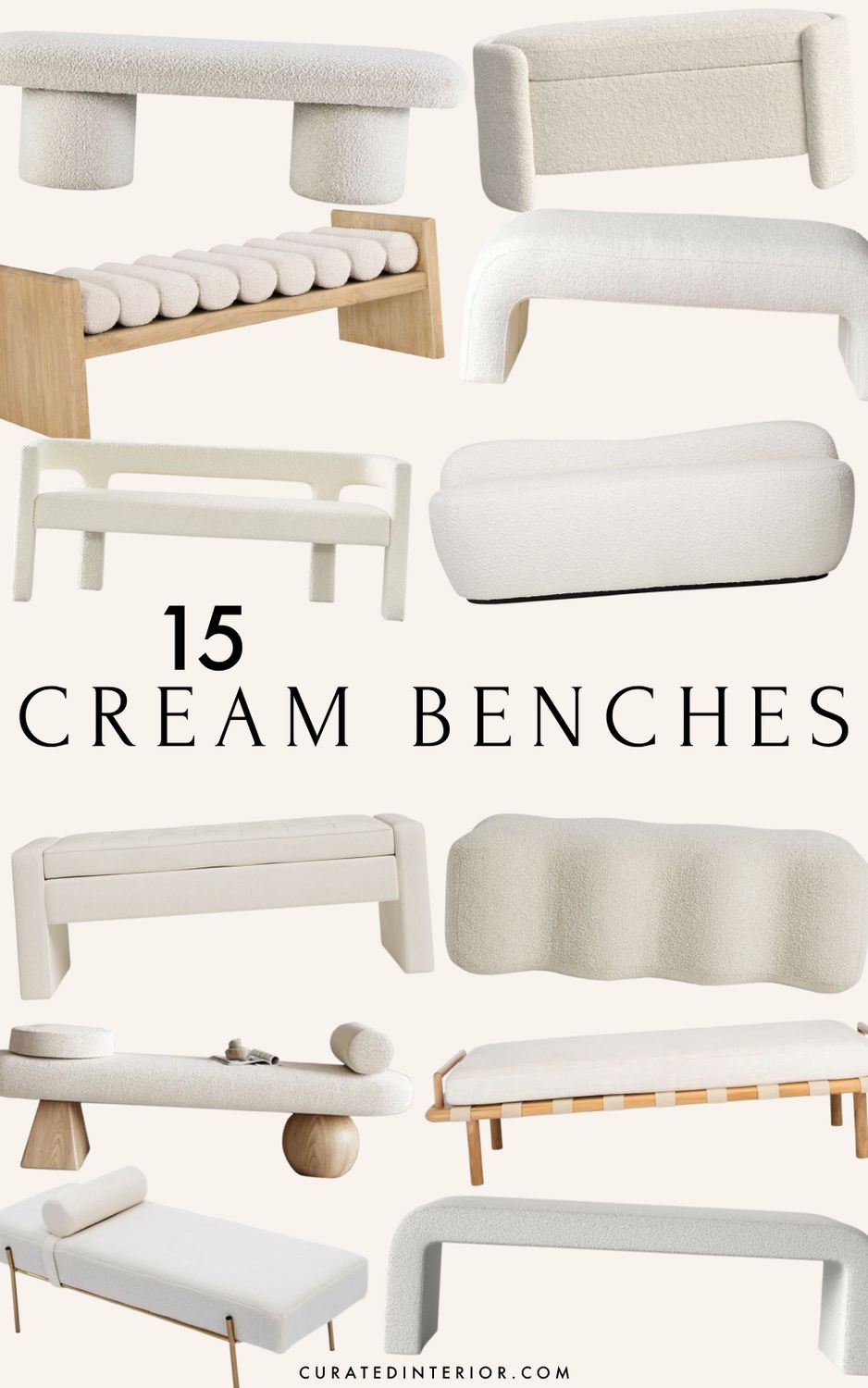 Cream Ivory Benches