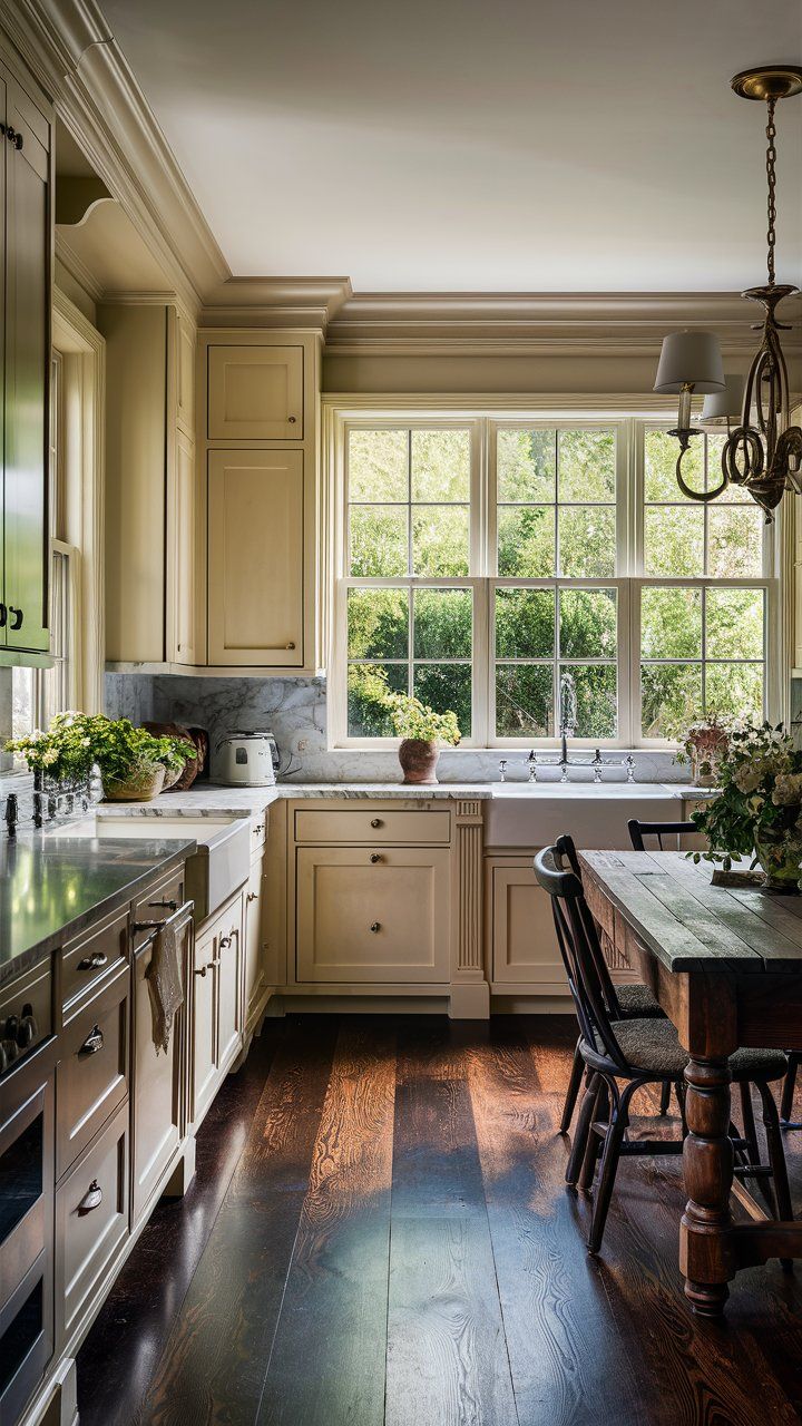 Traditional style kitchen design concept