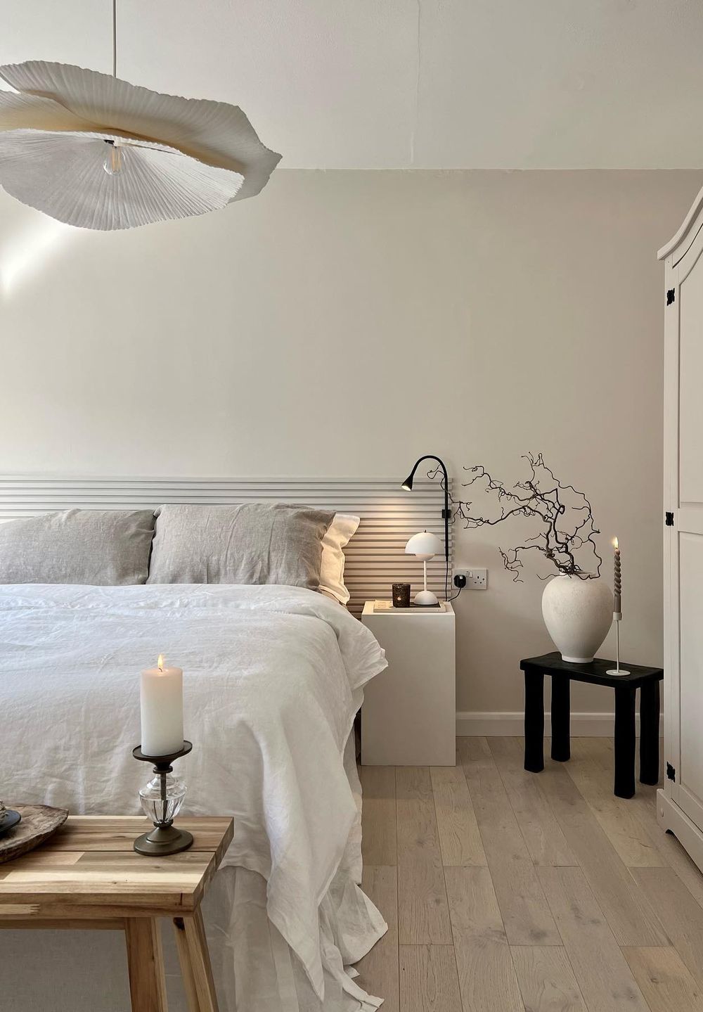 Beige bedroom modern organic home_of_harris
