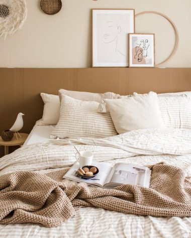 Beige bedrooms textured layers @juudithhome
