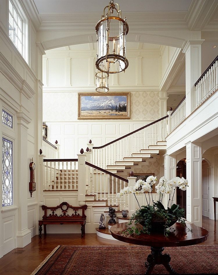 Old money decor entryway Stonehedge Farm by Catalano Architects