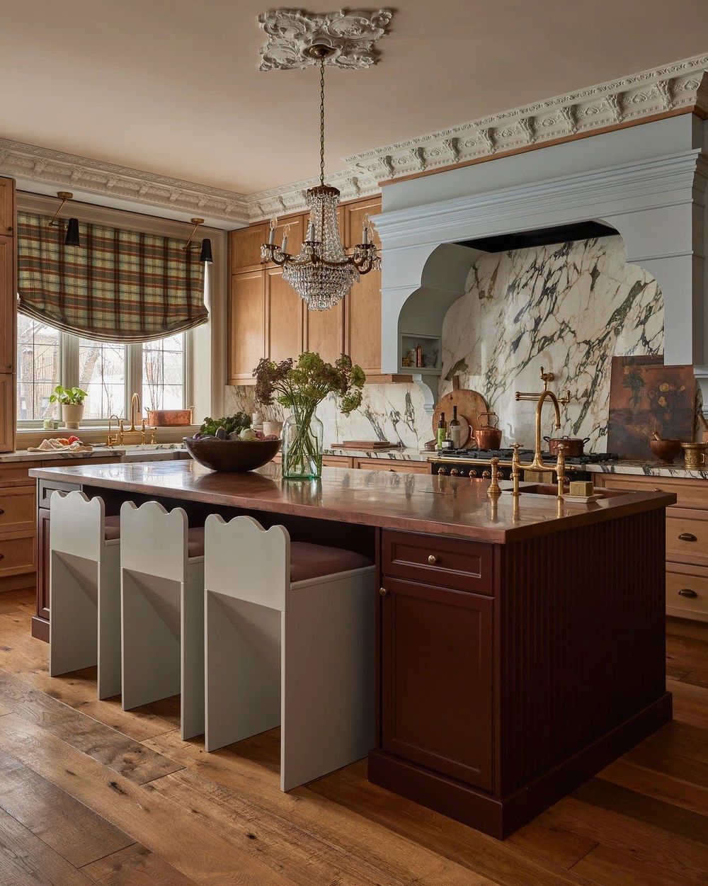 Traditional kitchen crystal chandelier Ashley Montgomery Design