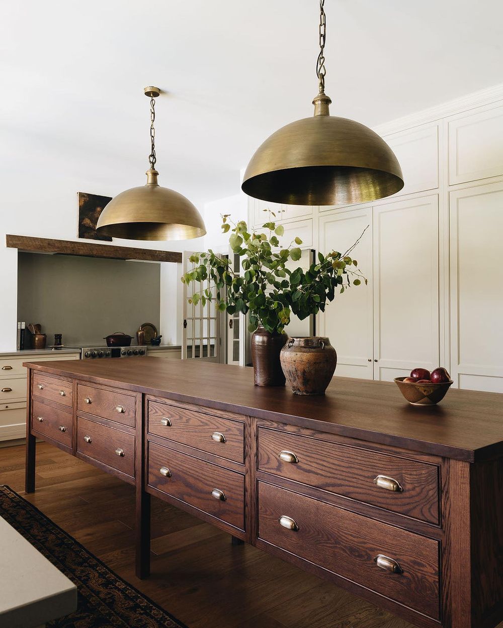 Traditional kitchen island red oak blancmarineliving