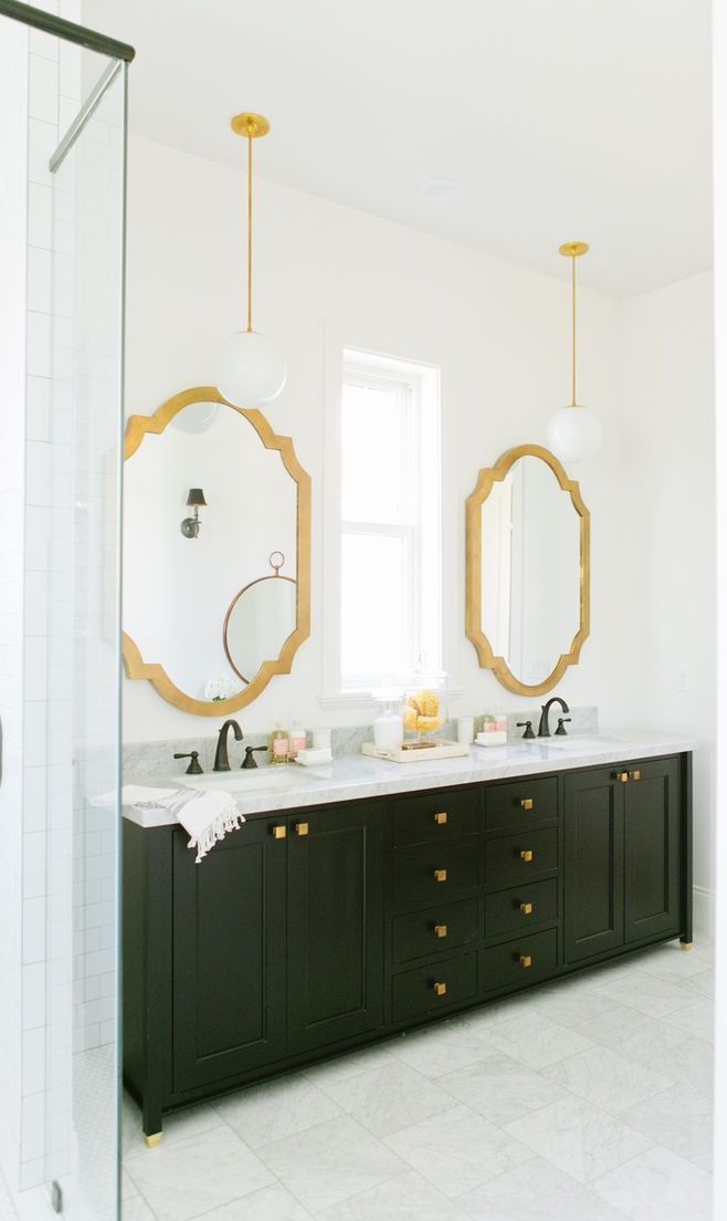 Black Bathroom vanity cabinets via house of jade