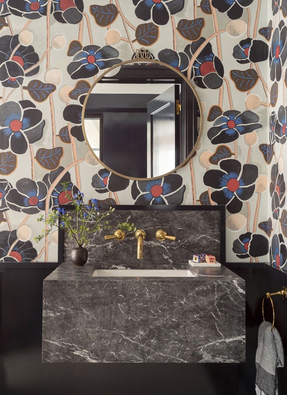 Black bathroom vanity ideas marble StudioDB