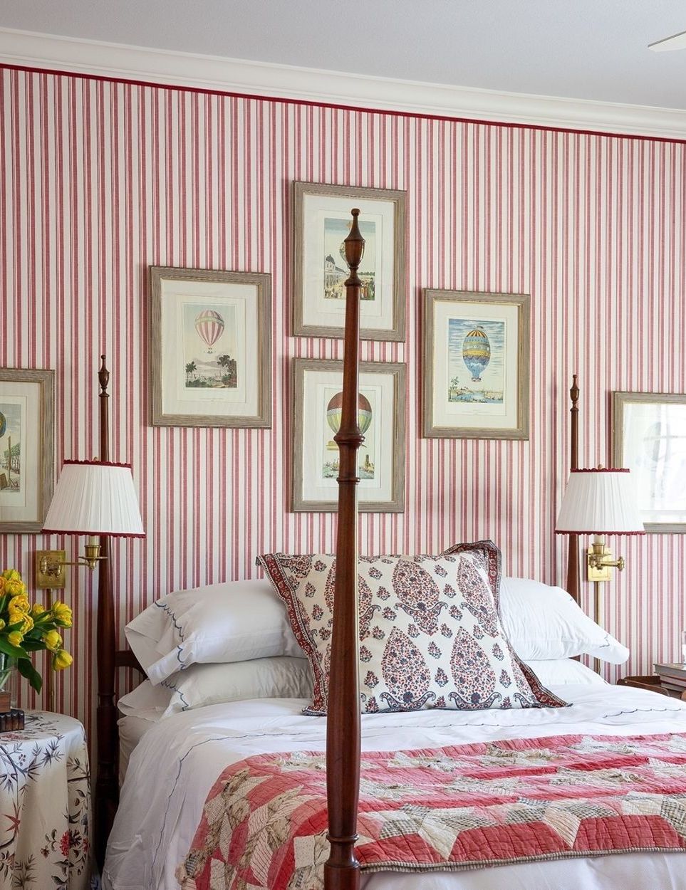 Striped walls in bedroom markdsikes_interiors