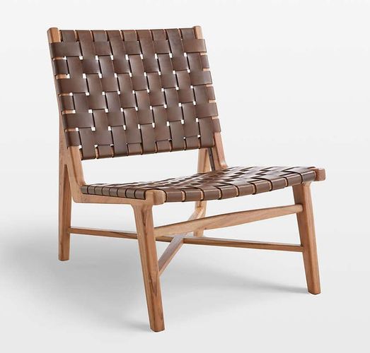 CB taj-brown-woven-leather-strap-chair