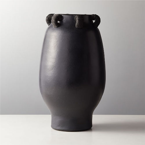 CB2 Acadia Black Ceramic Vase