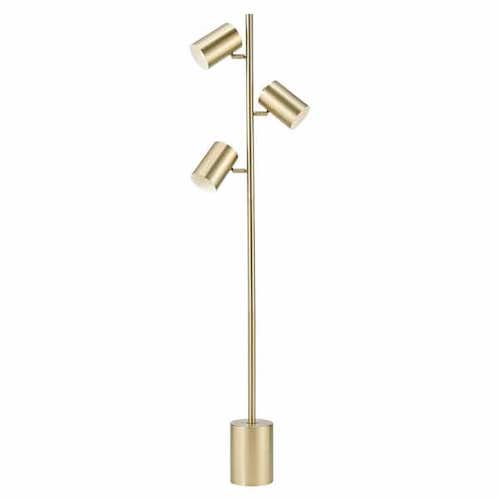 Home Depot Pratt 3-Light Matte Soft Gold Floor Lamp with Large Weighted Base