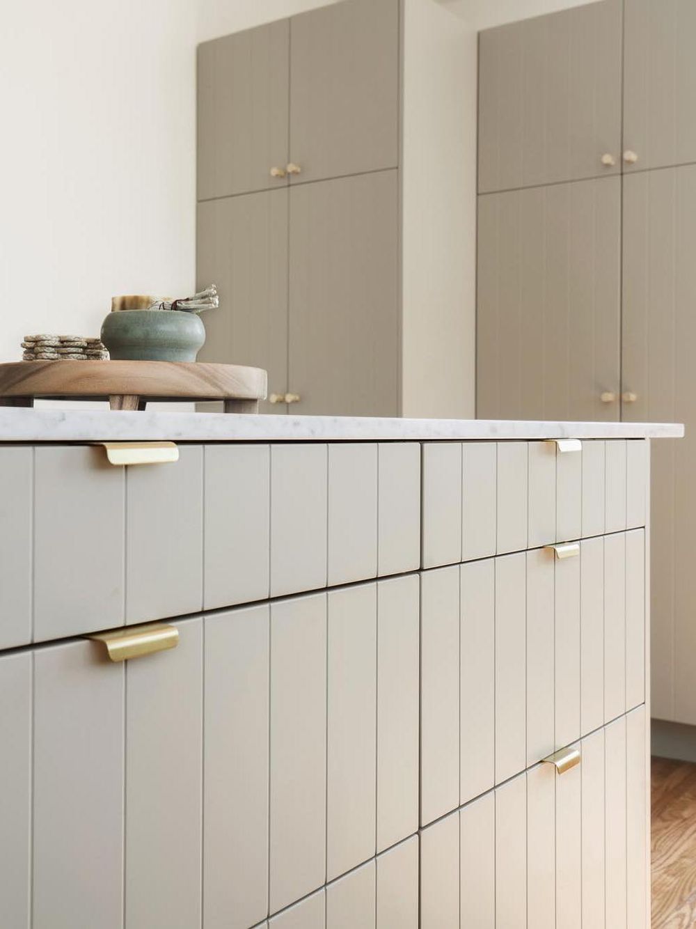 Modern beadboard kitchen cabinets semihandmade