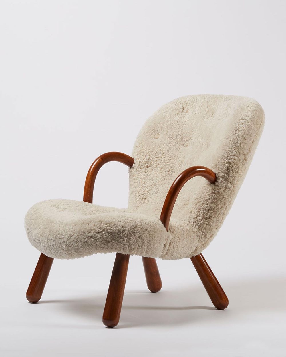 Philip Arctander Clam Chair in Shearling modernlinknyc