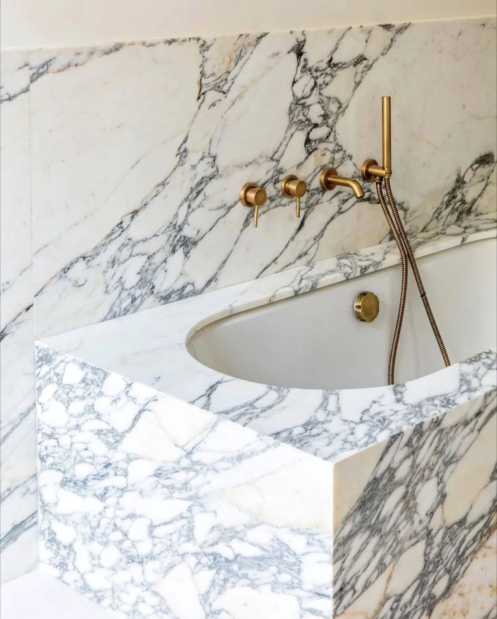 Marble bathtub brass hardware @ateliermkd