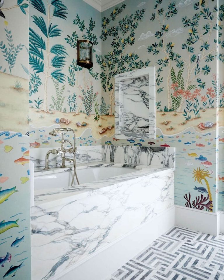 Bathroom wallpaper ideas De Gournay naomiastleyclarke