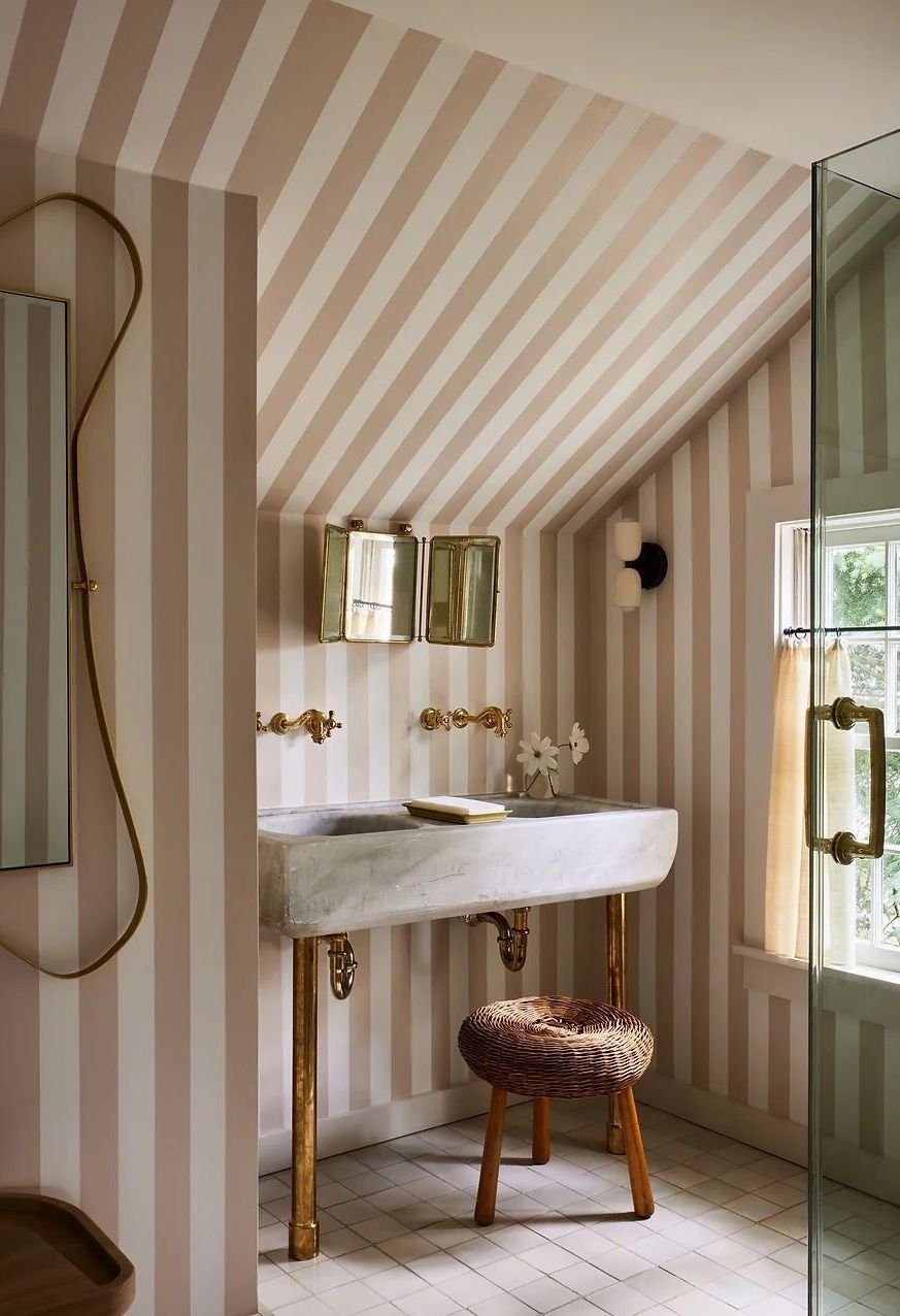 Bathroom wallpaper ideas striped the1818collective