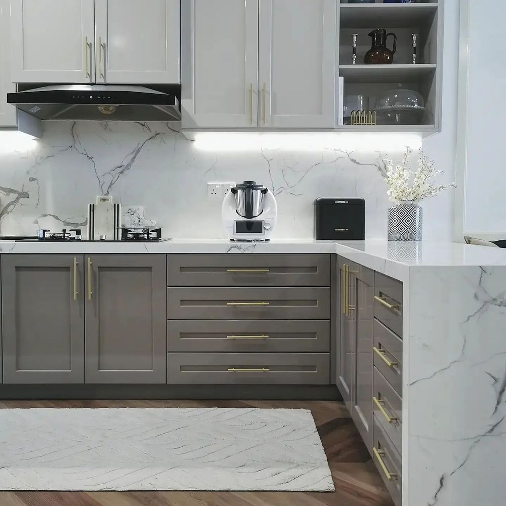 Gray kitchen design modern ainjamlus