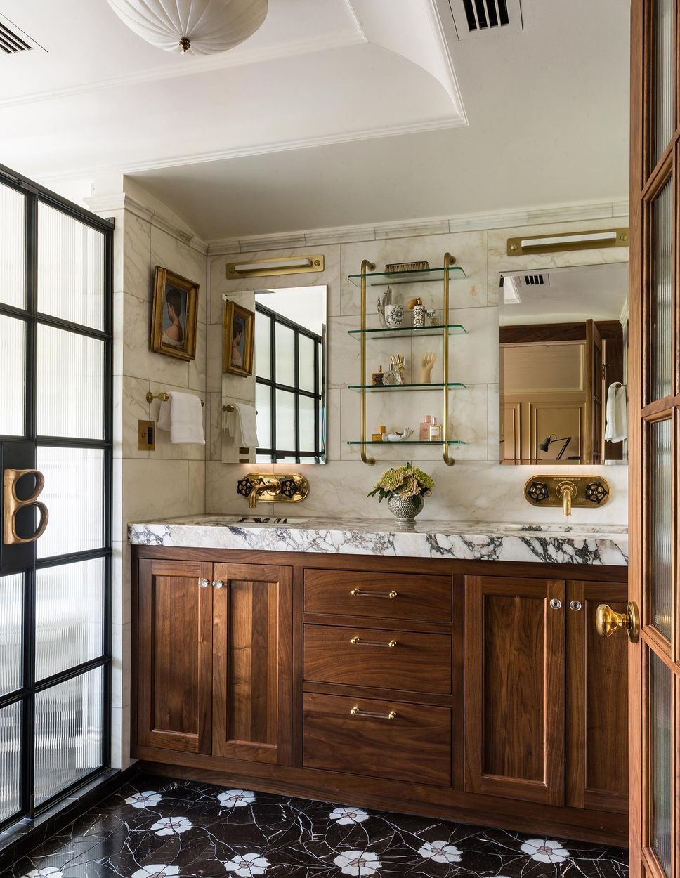 Marble bathroom countertops wood cabinet vanity studiolaloc