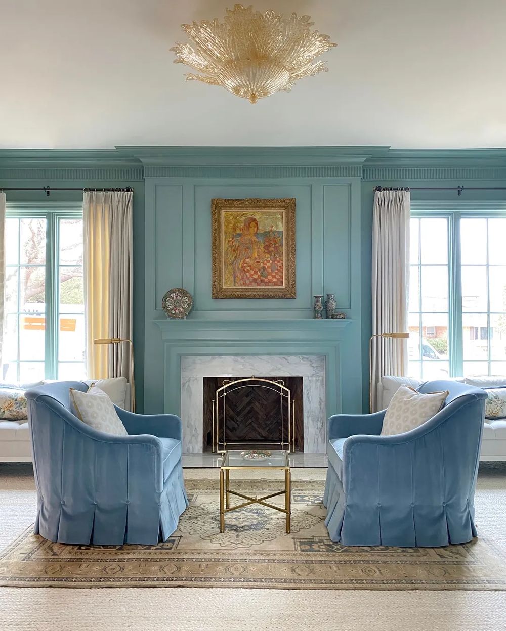 Traditional Classic Blue living rooms jenkinsinteriors