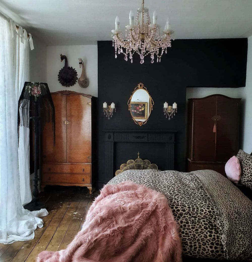 Vintage bedroom ideas Wood armoire _theleopardlounge_