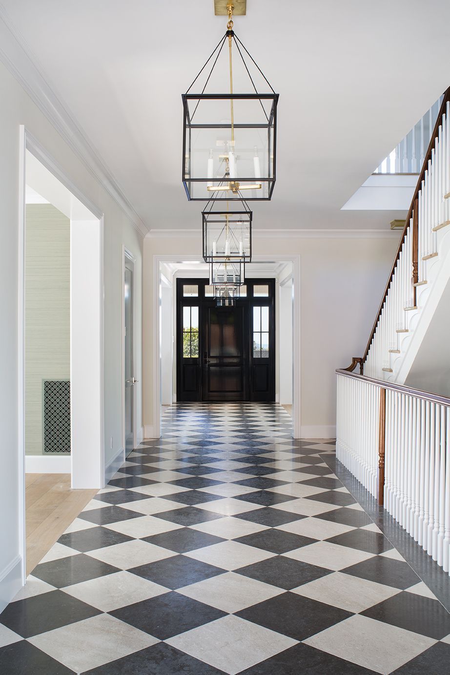 Hallway ideas checkerboard flooring tiles bonesteeltrouthall