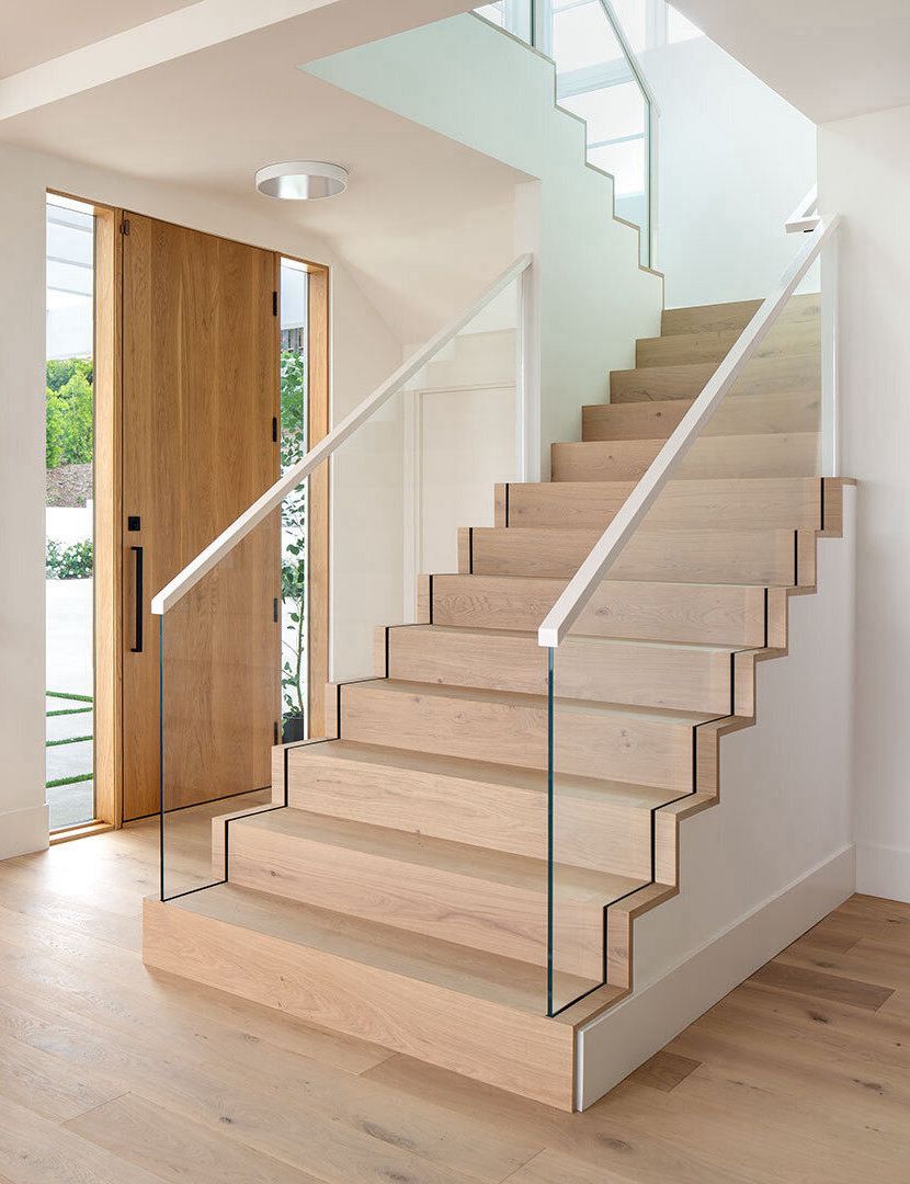 Modern staircase design ideas glass panels intimatelivinginteriors