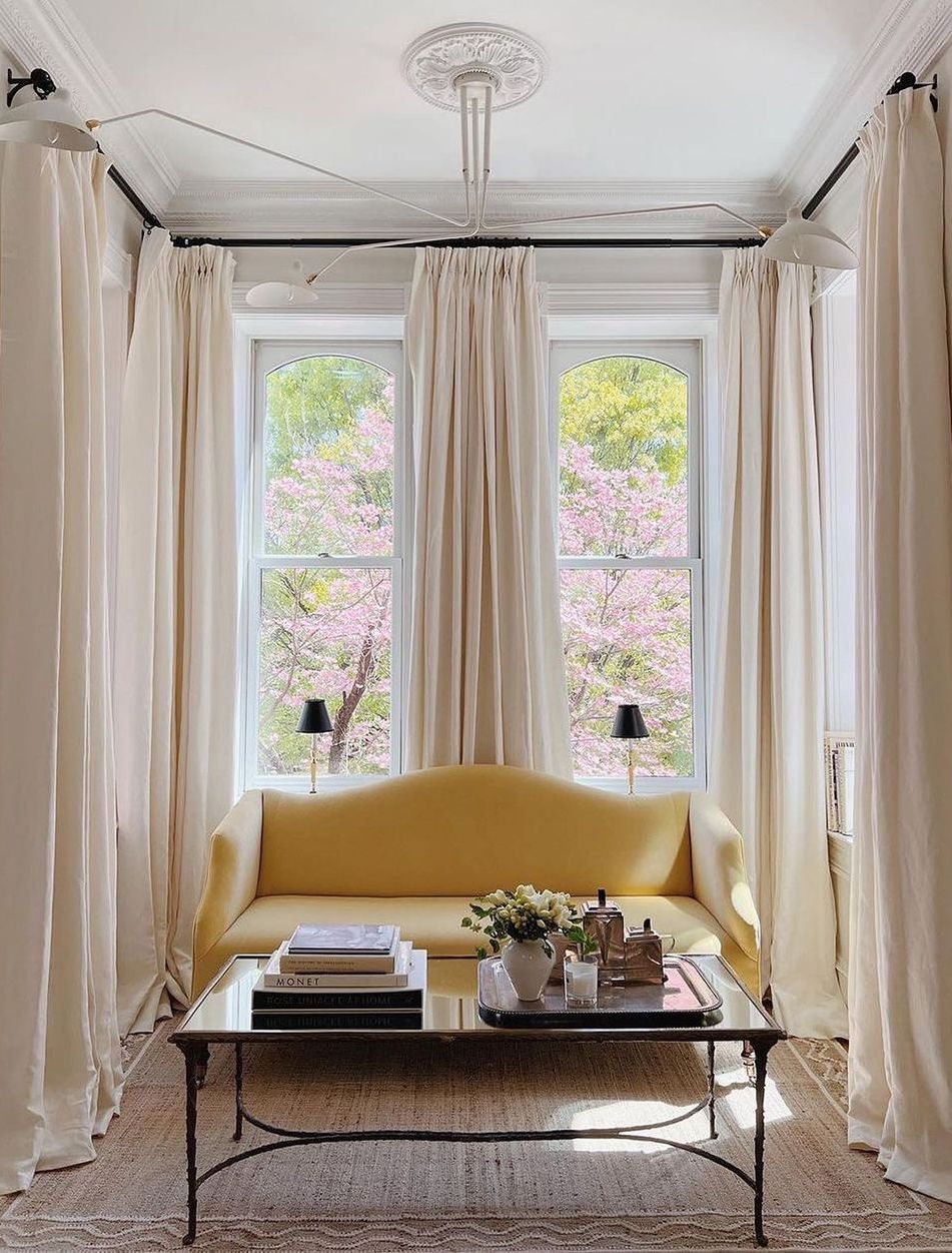 Sun room ideas Butter yellow couch 