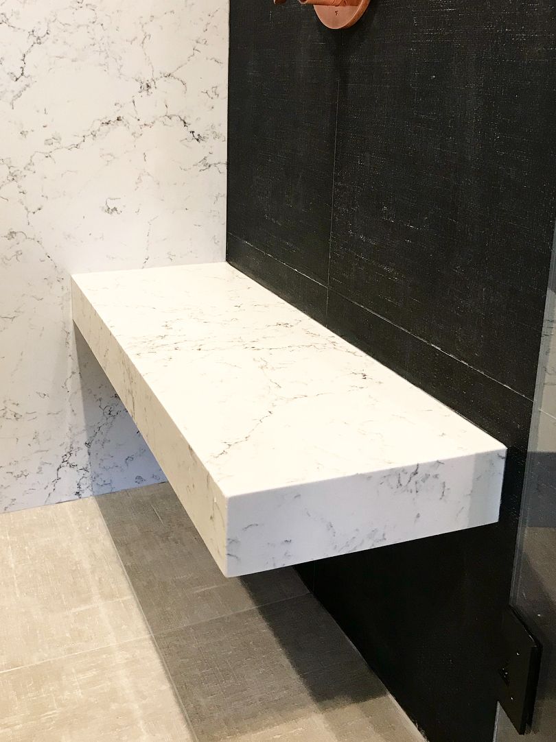 Types of Shower benches Floating White Attica nsbuilders