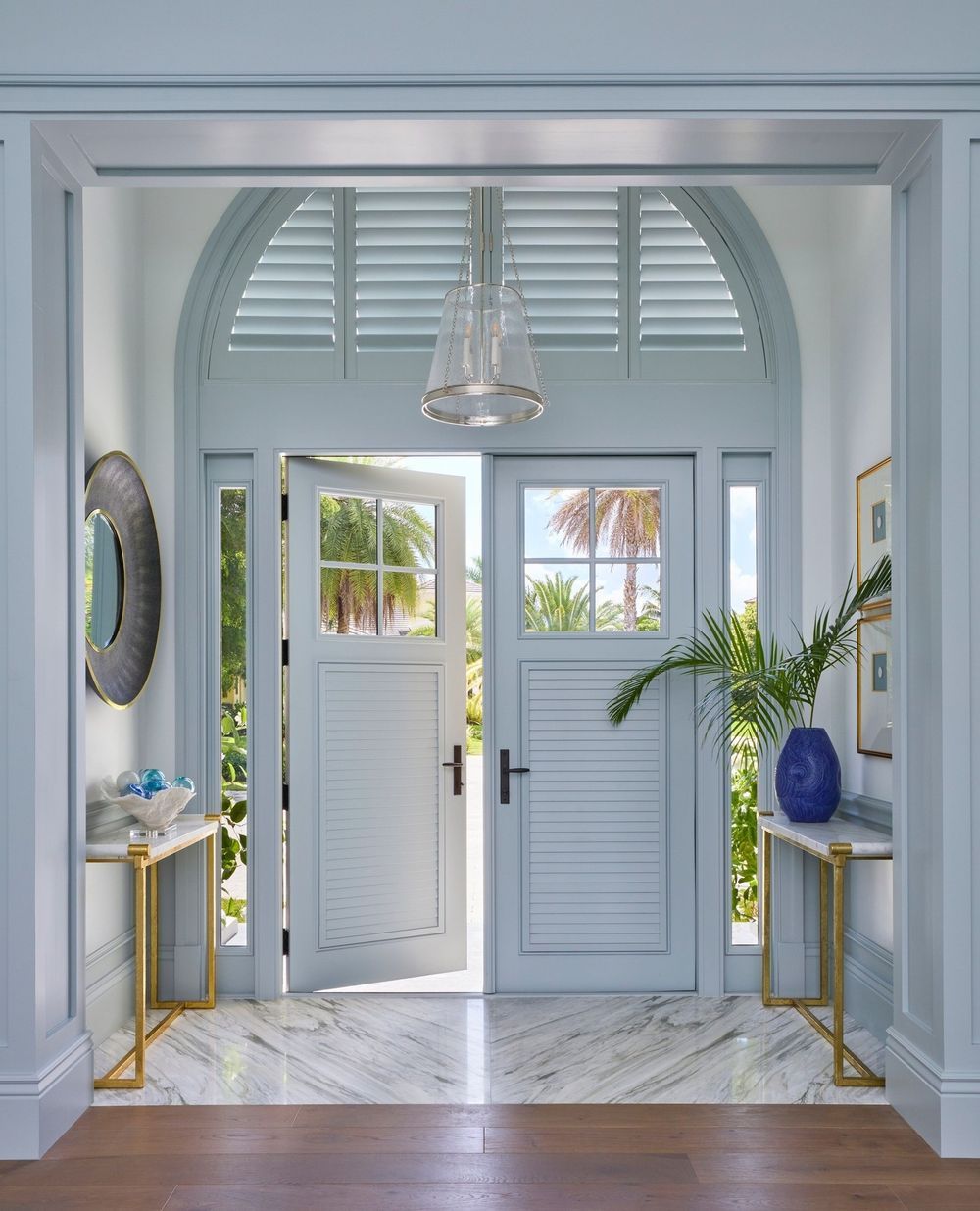 Beach home entryway tropical palm beach 