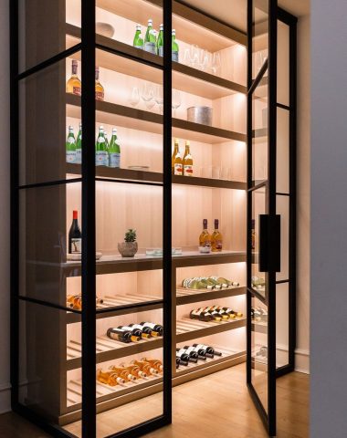 Wine storage glass cabinet