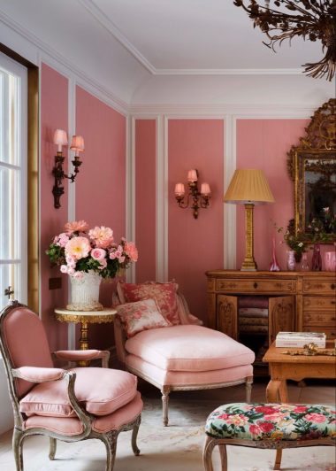 Pink living rooms decorating