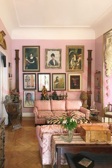 Pink living rooms old european