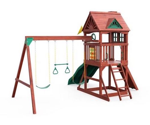 Gorilla+Playsets+Double+Down+Wooden+Swing+Set