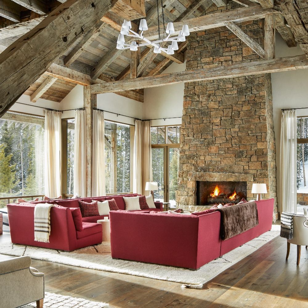 Ski Chalet Living Room Design 